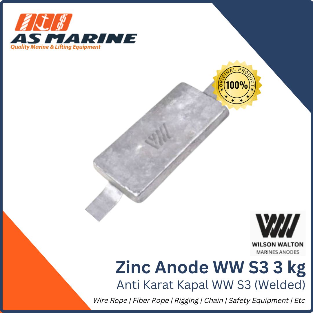 Zinc Anode / Anoda / Anti Karat Kapal WW S3 3 KG